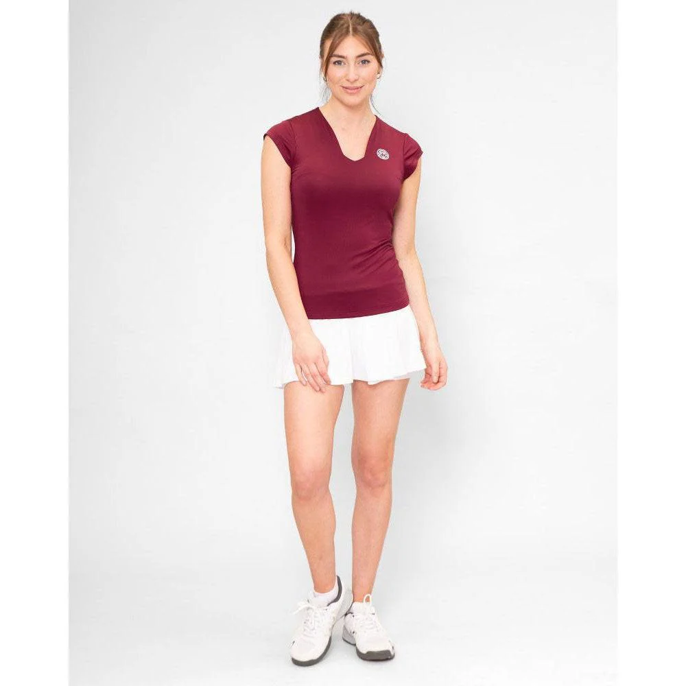 Bidi Badu Protected Leafs V-Neck Tee (Women's) - Bordeaux - Image 4