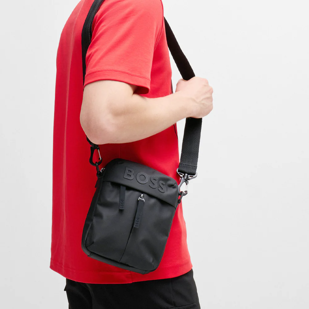 Faux-Leather Reporter Bag With Tonal Logo - Image 3