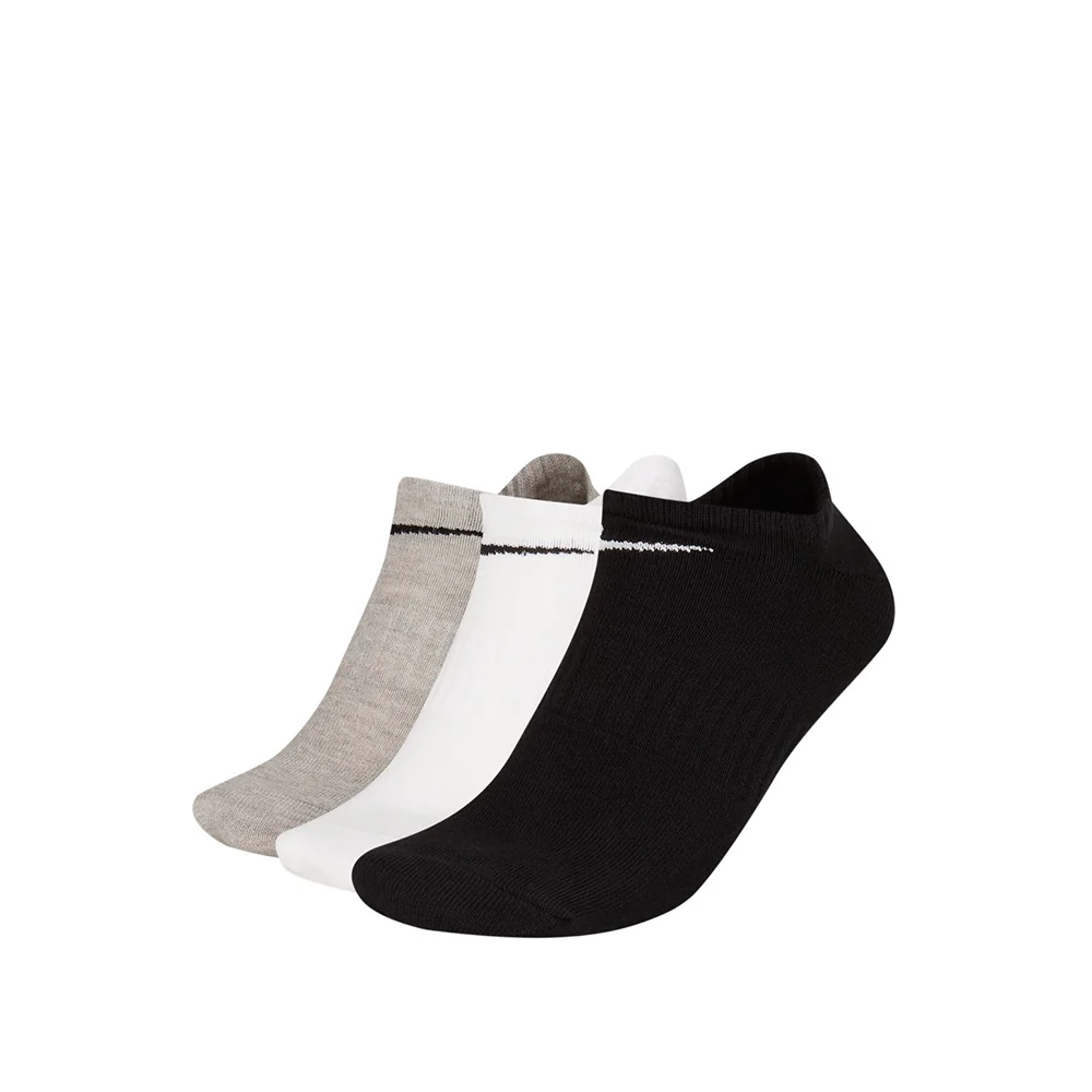 Everyday Lightweight Training No-Show - 3 Pack - Grey/White/Black