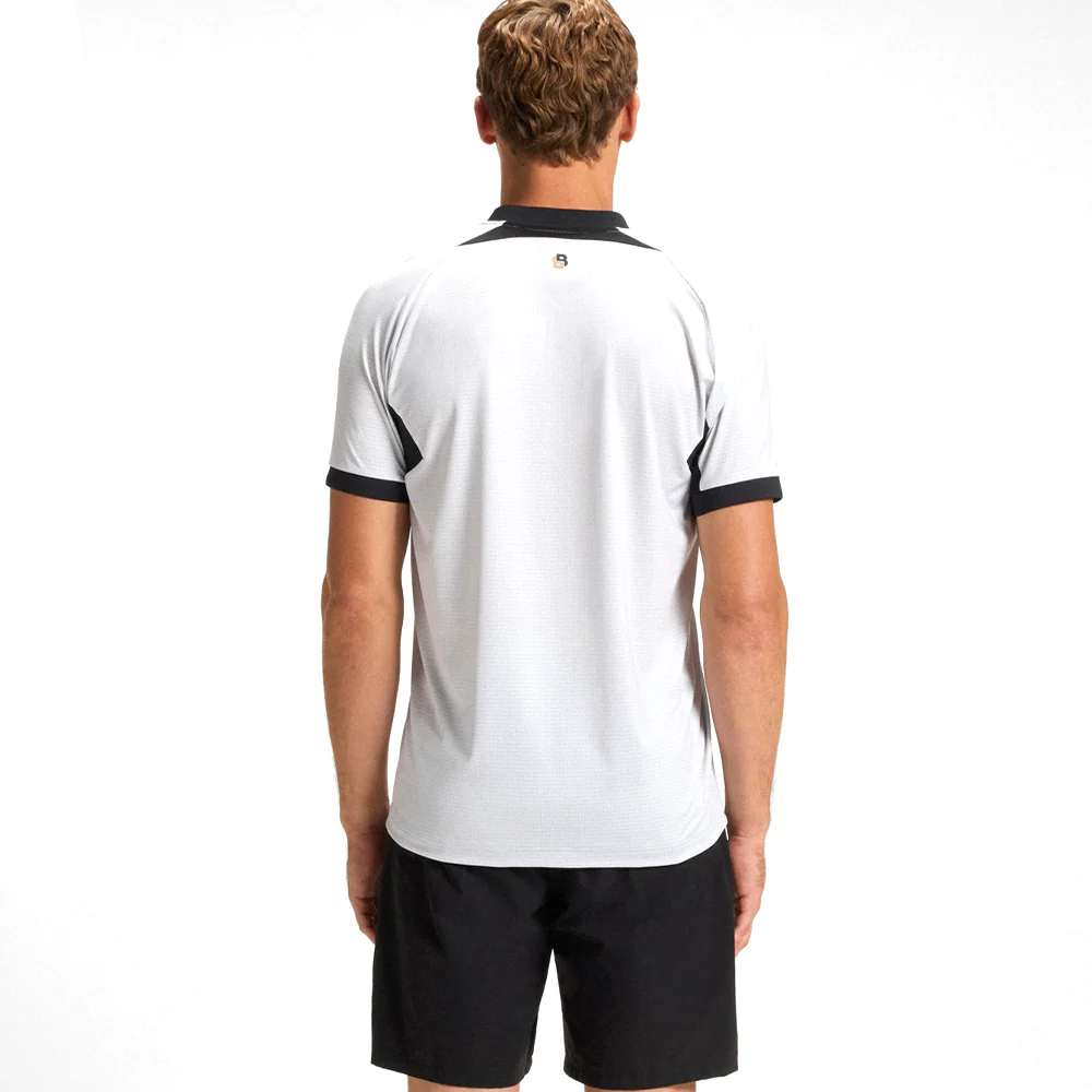 Zip-Neck Slim-Fit Polo Shirt in Mesh Jersey - Image 2